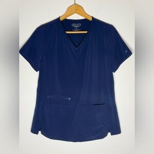 Cherokee Allura Uniform Women's Navy Blue‎ Short Sleeve Scrub Top